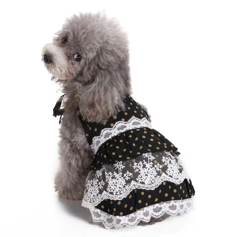 Милая летняя одежда для собак юбка кружевное удобное платье с милым котом