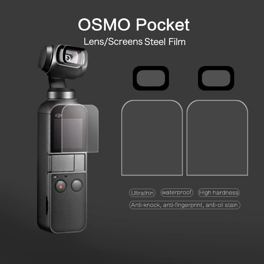 

Vamson for DJI OSMO Pocket Camera Screen+ 9H Tempered Glass Lens Protection Film Full Coverage HD for Camera Lens OP102