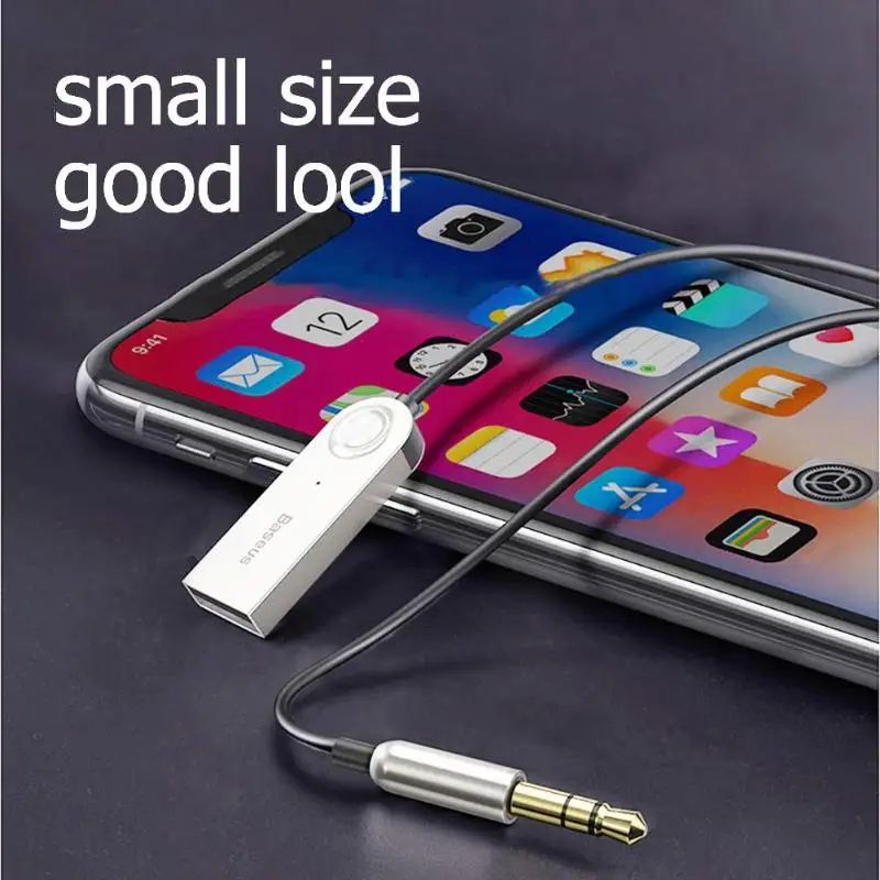 Baseus USB Bluetooth 5,0 адаптер аудио кабель для автомобиля AUX приемник динамик Bluetooth адаптер кабель программный ключ музыкальный передатчик