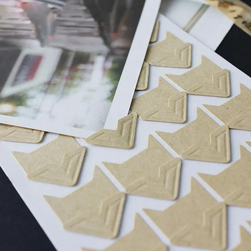 6Sheets Manual Corner Stickers Vintage Kids Intelligent DIY 24Pcs Decal Kraft Paper PhotoFrame Scrapbooking Sticker TS0011 | Игрушки и