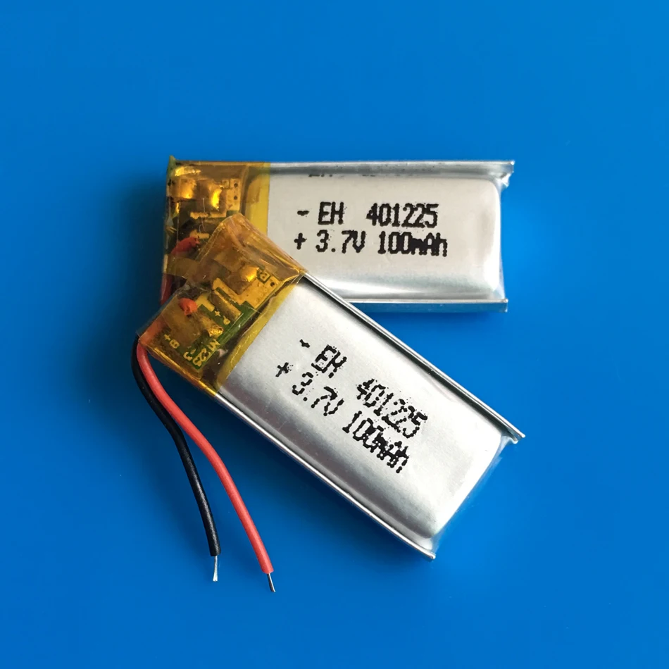 Литий полимерная аккумуляторная батарея 401225 100 мАч 2 шт.|li ion|rechargeable batterylithium battery |