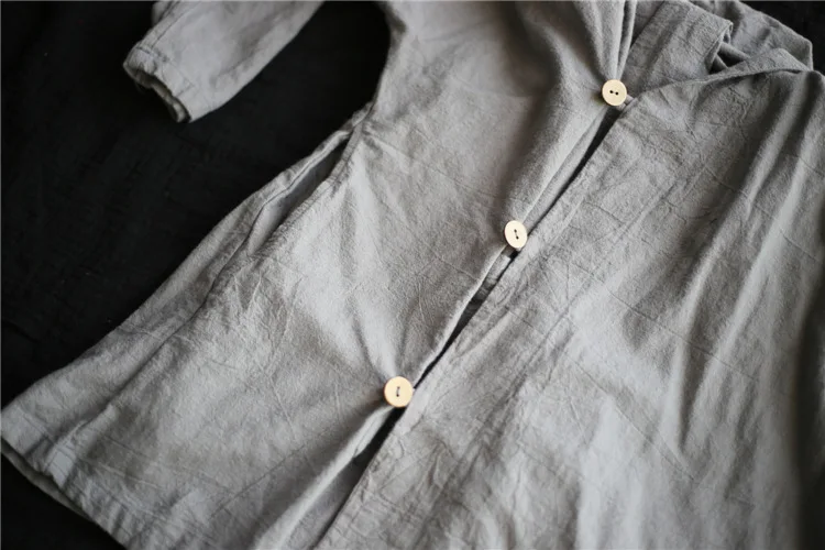 Оригинальное однотонное пальто с капюшоном женское осеннее винтажное нового