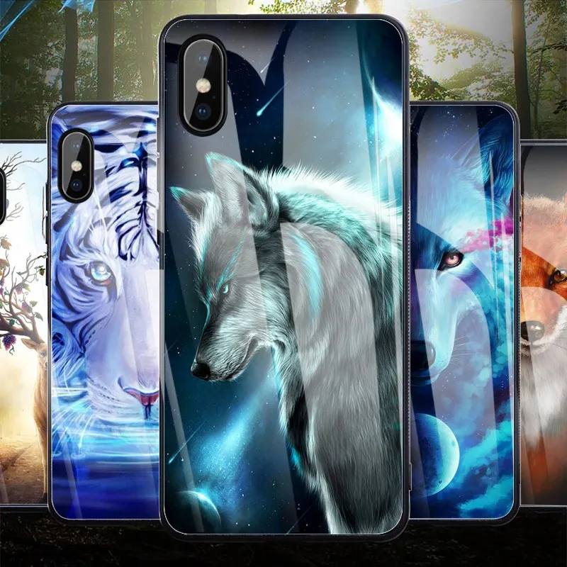 Стеклянный чехол с животными для Huawei Honor 10 Coque силиконовый роскошный накладка P20 Pro