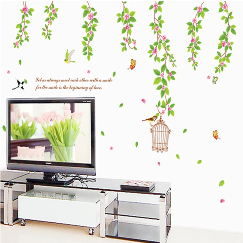 Новые виниловые наклейки на стену из ПВХ Декор для дома искусственная зелень