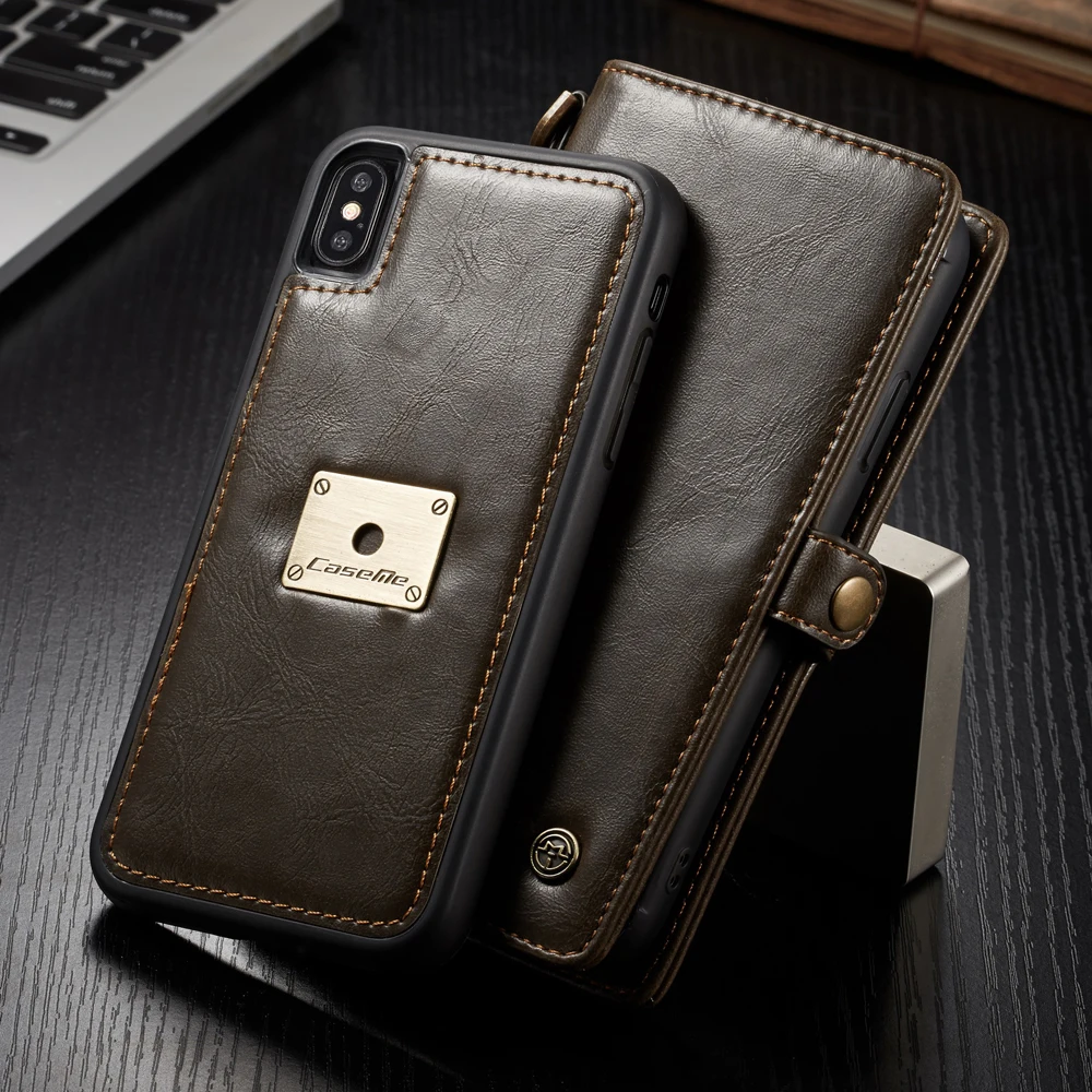 Роскошный кожаный чехол для телефона iPhone X XR XS Max 7 8 6 6s Plus чехол-кошелек с магнитной