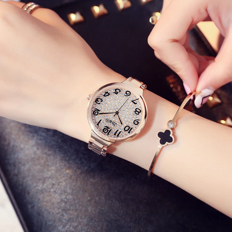 

Luxury Women Quartz Bracelet Clock Diamond Accessories Stainless Steel Wrist Watch Fashion Crystal Watches Reloj Mujer Relojes