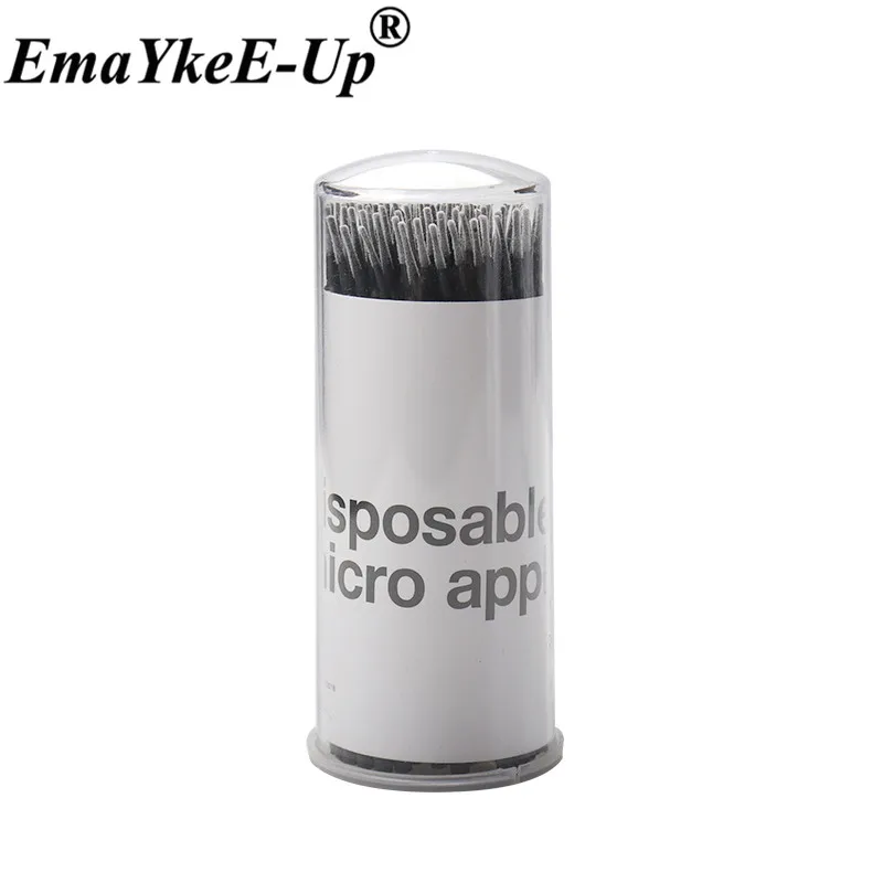 Black-100pcs-T 100 шт., прочные Микро-аппликаторы, одноразовые кисти, индивидуальные инструменты для удаления ресниц, тампоны, мини-кисти для макияжа, инструмент для наращивания ресниц - Цвет: Black-100pcs-T