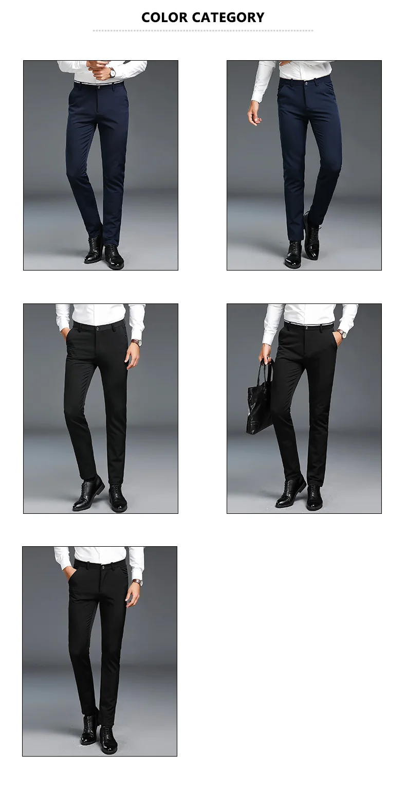AIRGRACIAS Men Pants High Quality Cotton Casual Pants Stretch male trousers man long Straight Trousers solid color suit pant