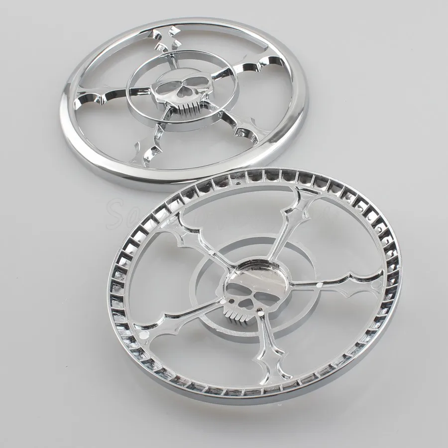 Бесплатная доставка Мотоцикл Chrome Новый 2x Хром 5 1/2 &quotдинамик в форме черепа
