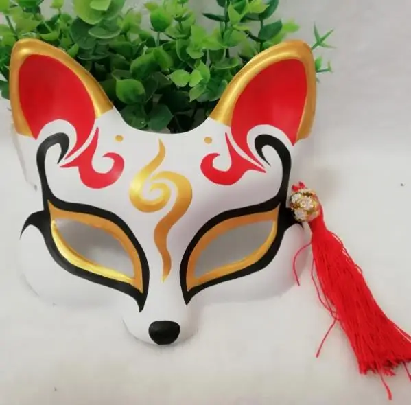 Японское аниме Natsume Yuujinchou Husky Fox МАСКА ручная роспись ПВХ лиса половина косплей с маской для лица Хэллоуин
