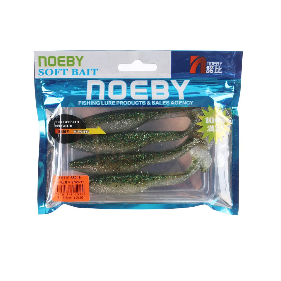 NOEBY рыболовная Мягкая приманка Crazy Shiner 10 см 9 г 4 шт. искусственная для рыбалки