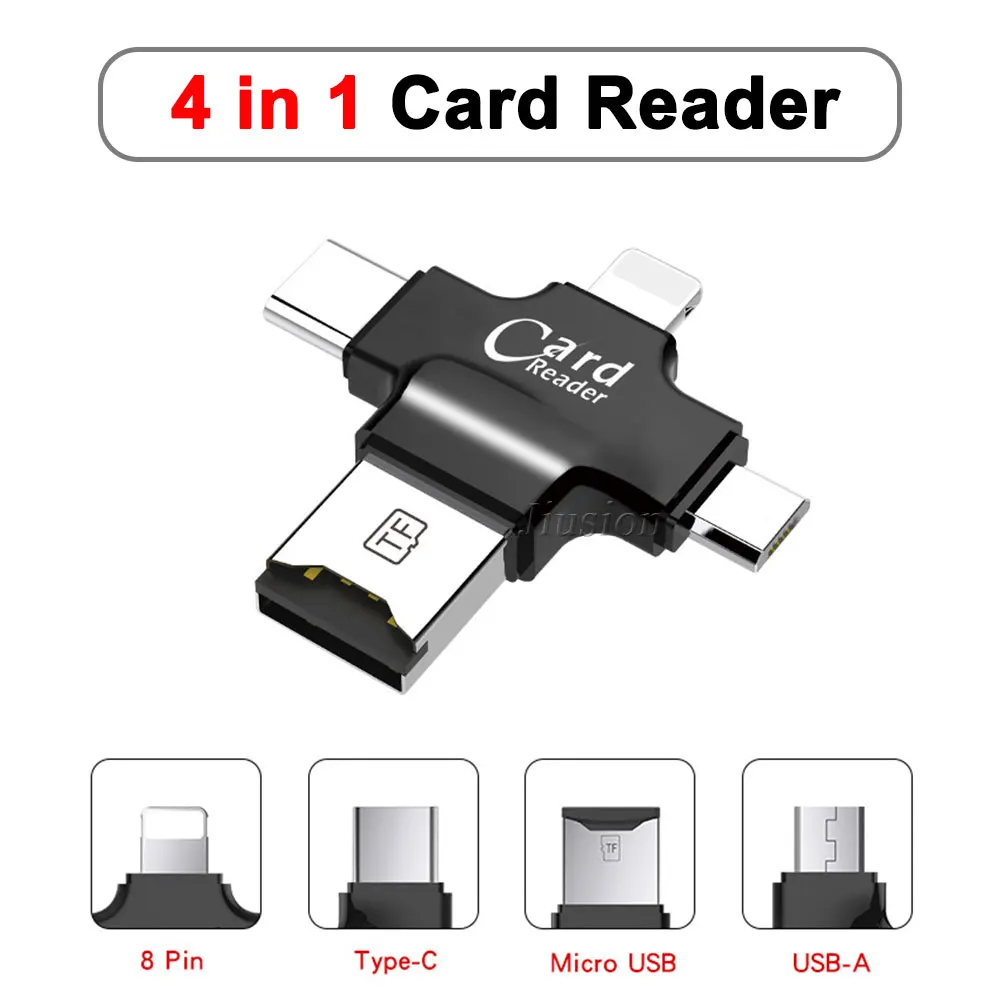 Устройство для чтения SD карт Mini Multi Port Type C/Light ning/PC/OTG Iphone Samsung адаптер Micro USB