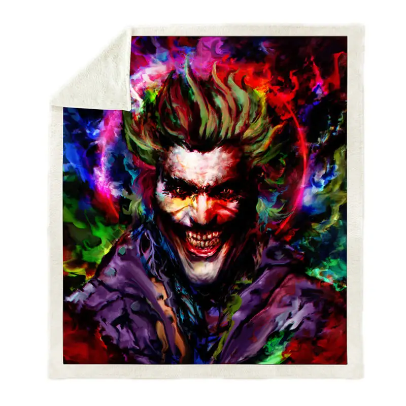 BZ126 Suicide Squad Joker 3D Print Sherpa Blanket Sofa Couch Quilt Cover Travel Bedding Outlet Velvet Plush Throw Fleece Blanket - Цвет: BZ126