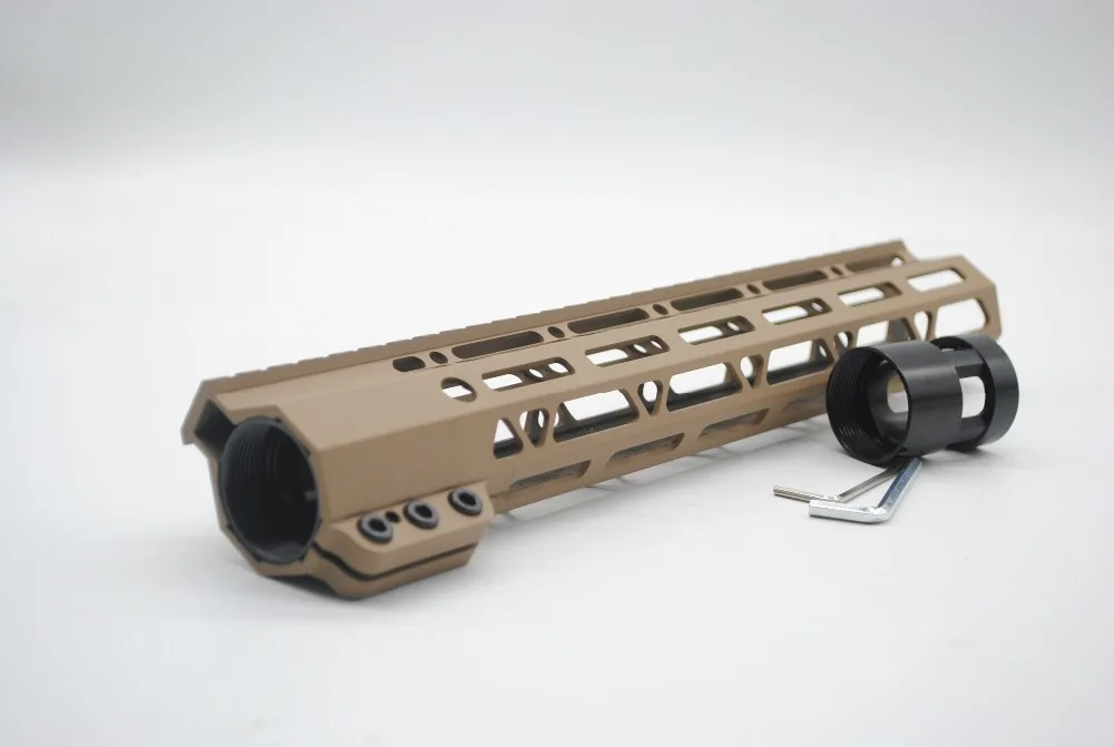 TriRock 12'' inch M-lok Handguard Rail Clamping Style Free Float Picatinny Mount System Fit .223/5.56 AR-15 Tan Color Printed | Спорт и