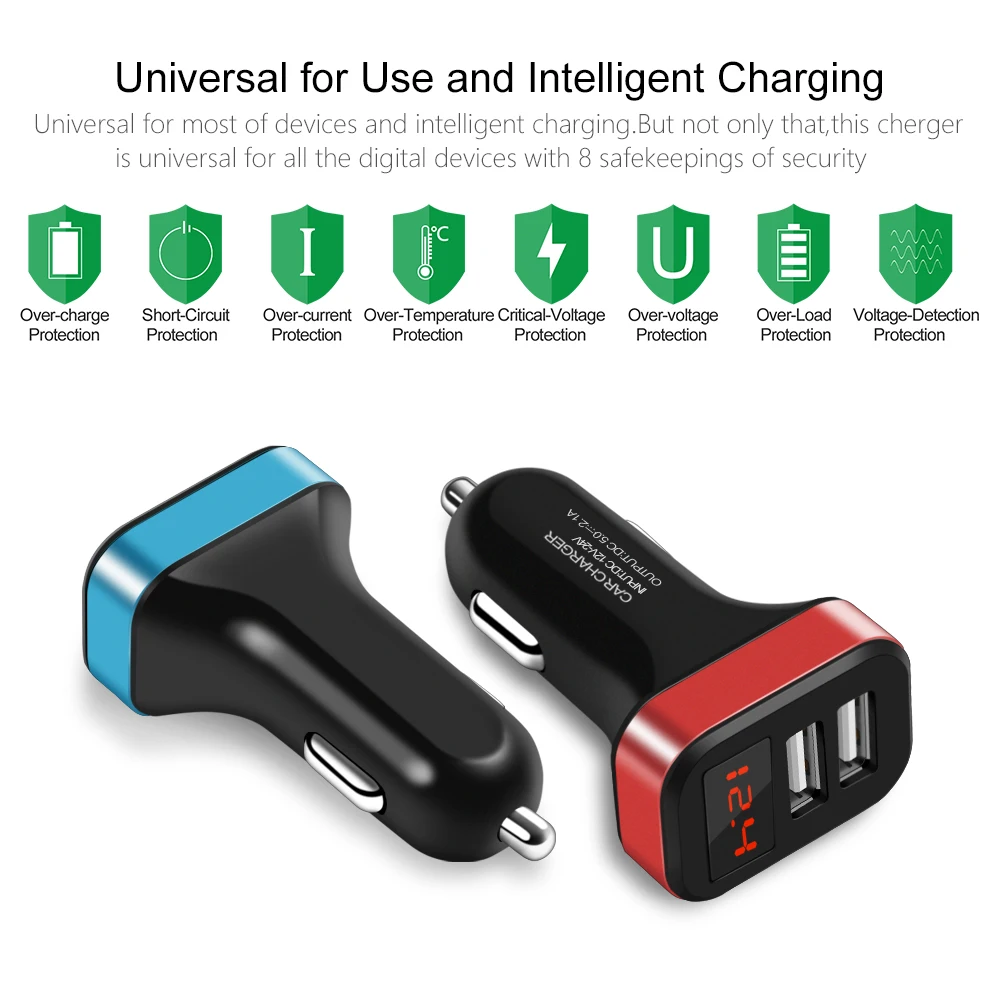 Светодиодный автомобильное зарядное устройство Быстрая зарядка USB зарядное устройство для iPhone 11 XR X Plus зарядка для мобильного автомобильное зарядное устройство для телефона адаптер для samsung S10
