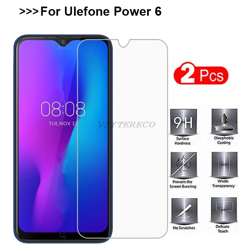 Закаленное стекло для ULEFONE POWER 6 2 шт. защита экрана 3 дюйма защитный чехол