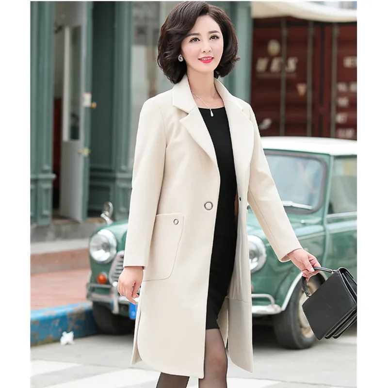 UHYTGF осенне зимнее шерстяное пальто Женская Длинная толстая теплая шерстяная