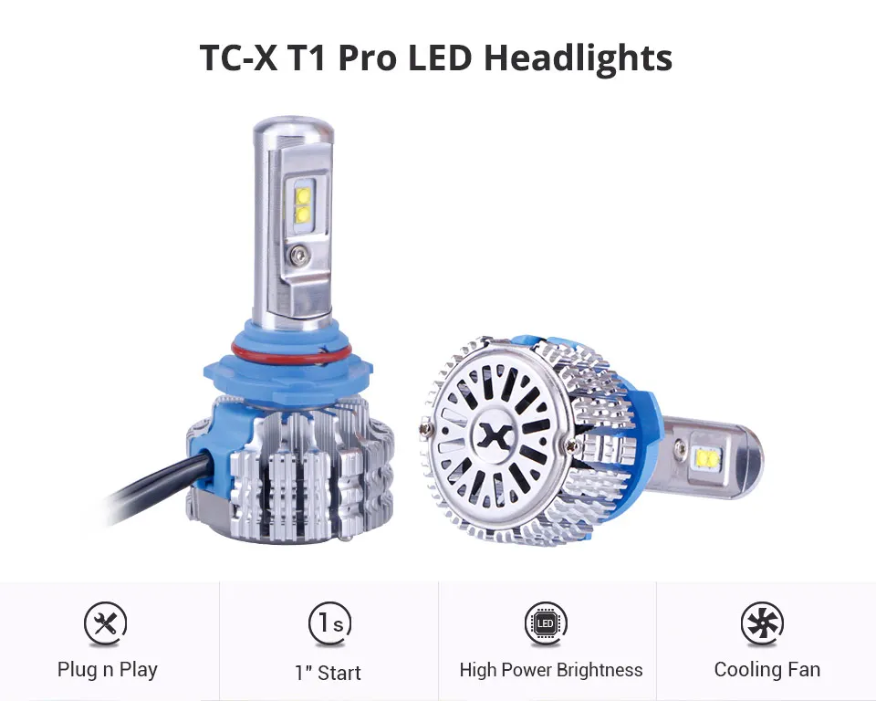 TC-X фар автомобиля H7 H4 LED H8 H11 HB3 9005 Диодная лампочка для авто HB4 9006 H1 H3 H13 9004 9007 свет лампы для автомобилей 6000 К avtolamp