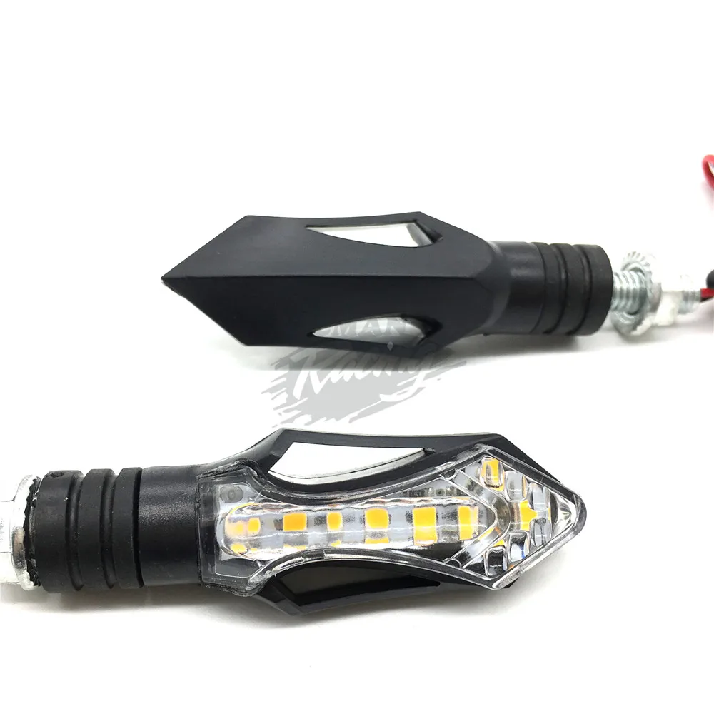 Указатель поворота черный корпус мотоциклетная мото лампа янтарные огни лампа для Honda для Yamaha для Suzuki