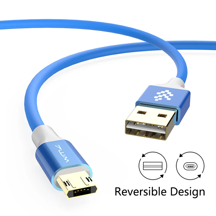 WMZ Реверсивный кабель Micro USB для быстрой зарядки кабели передачи данных 2 м 1