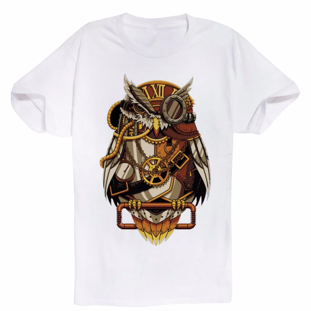 Хлопок Прохладный Дизайн футболки Сова Пираты декоративные цифровой печати 100%