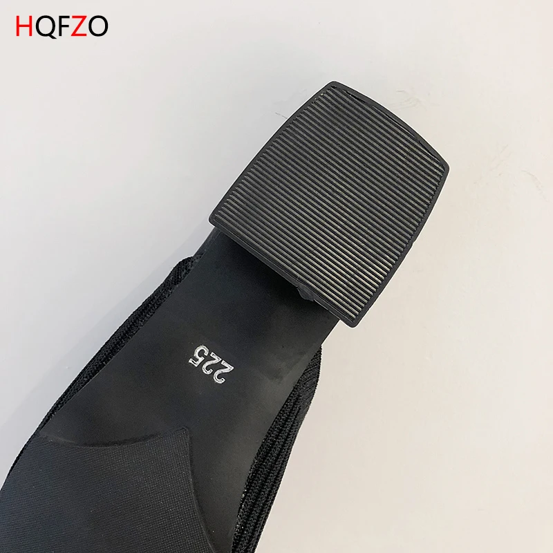 HQFZO Elegnt/вязаные летние женские туфли лодочки с острым носком повседневная обувь
