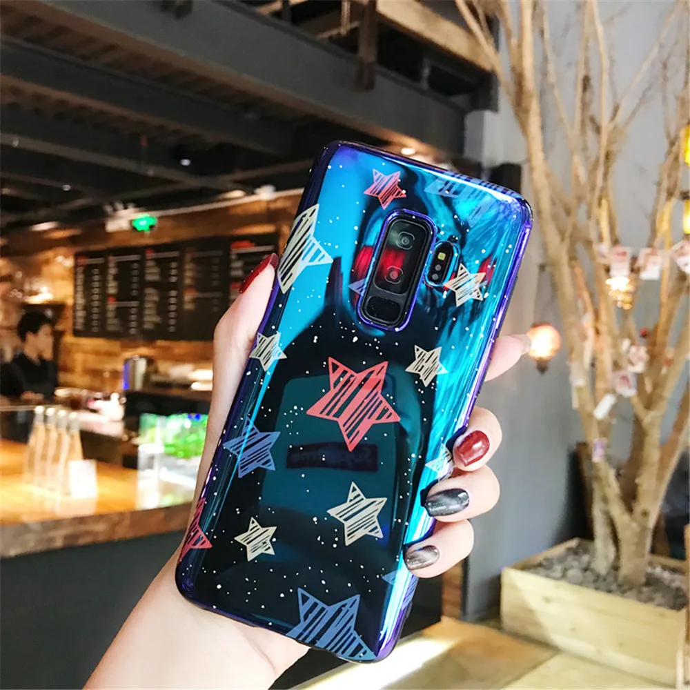 Fashion Blu-Ray Glossy Loves Heart Pentagram Painted Soft IMD Silicon Phone Case For Samsung Galaxy S10 Lite S8 S9 Plus Note 8 9 |