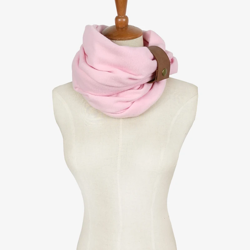 Leo anvi дизайнерский массивный трубчатый шарф с застежкой кожаные манжеты зимний