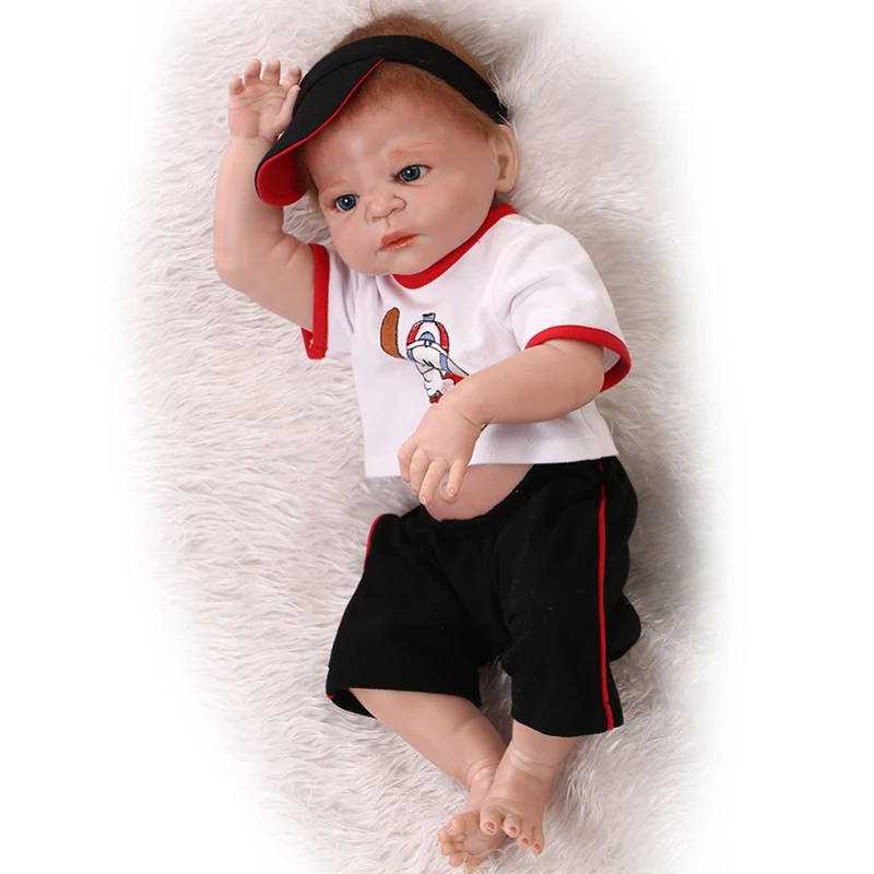 57 см 100% силиконовые детские куклы для продажи/Настоящие мальчиков новорожденные