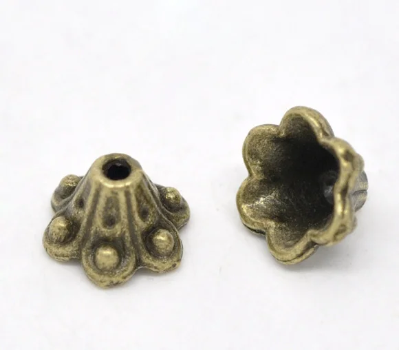 

Фурнитура для бусин DoreenBeads 100, с цветами бронзового оттенка, 10x5 мм (B14475), иу