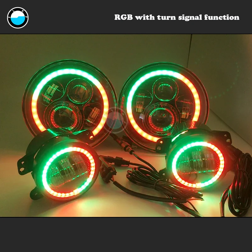 Автомобильные фасветильник с Bluetooth magic RGB 7 дюймовые светодиодные галогенные s + 4