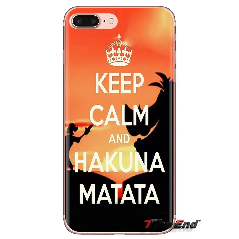Keep calm And Hakuna Matata Чехол для мобильного телефона Samsung Galaxy S3 S4 S5 Mini S6 S7 Edge S8 S9 S10 Plus Note 3 4 5
