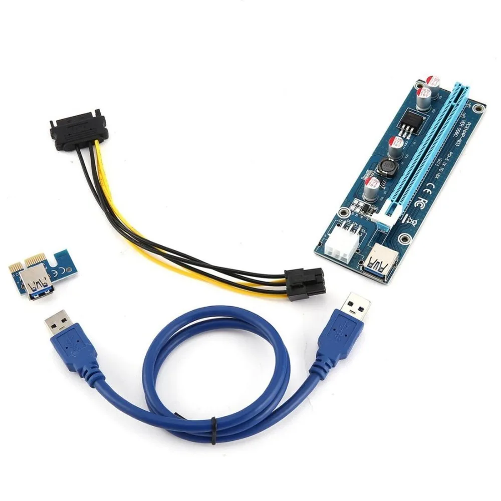 6PIN интерфейс питания PCI E удлинитель 1X до 16X Riser Card кабель|Комплекты умного дома| |