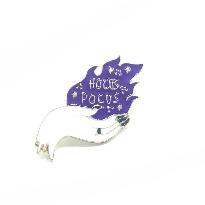 Значки с героями мультфильмов буквенные Hocus Pocus Броши для женщин креативные белые