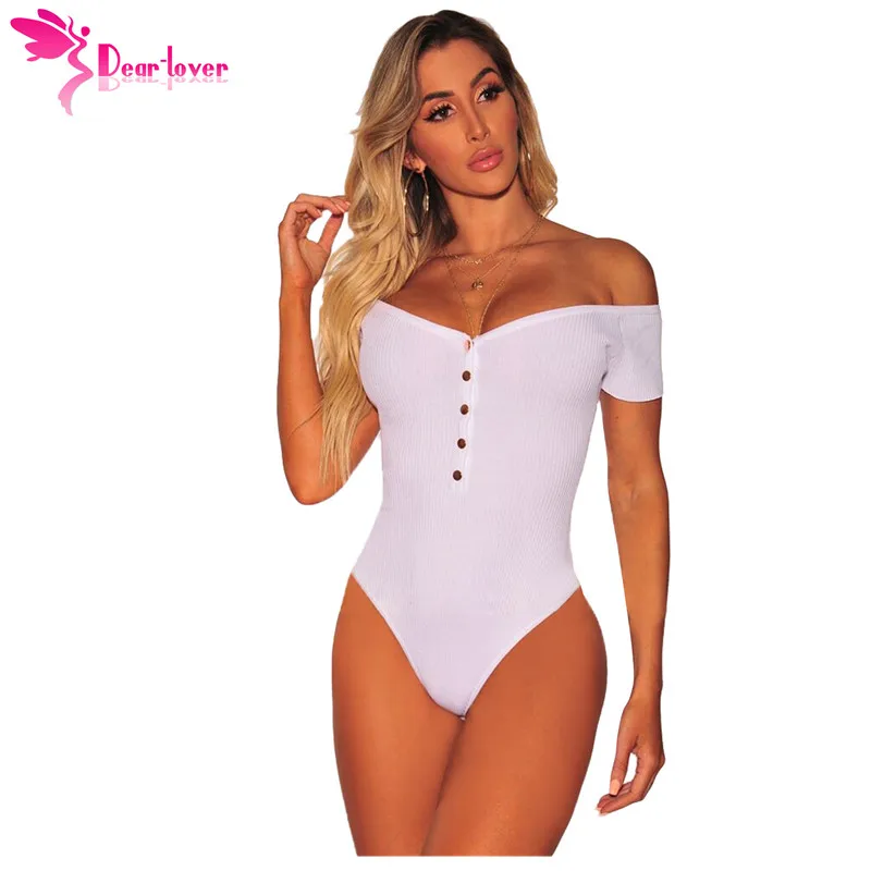 DearLover гимнастический костюм с открытыми плечами сексуальный летний белый черный