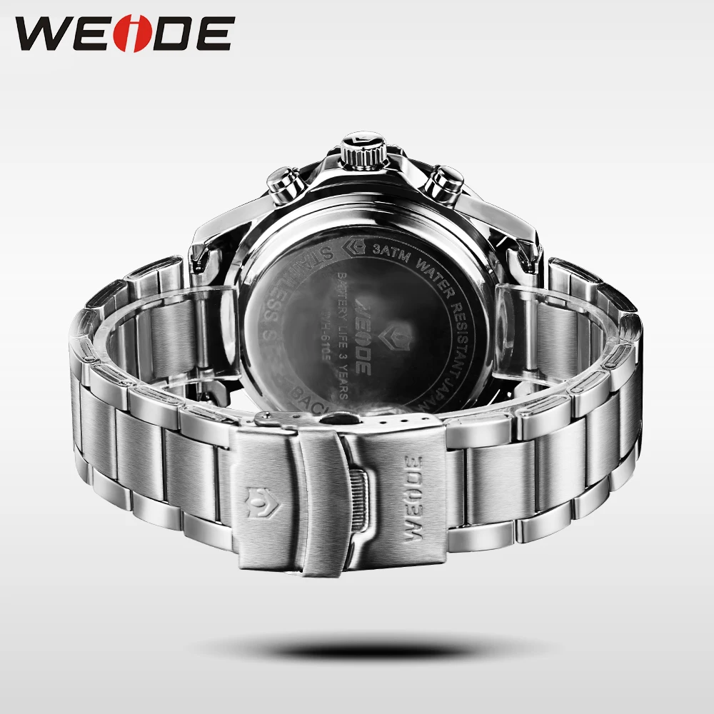 Weide люксовый бренд Кварцевые Спортивные Цифровые мужские часы из нержавеющей