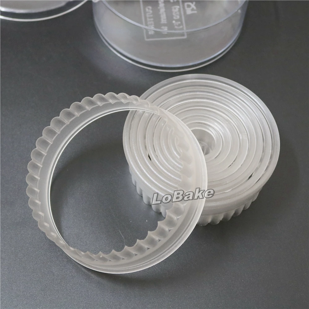 (9 шт./компл.) Круглая Форма с рифлеными краями из тонкого поликарбоната форма для