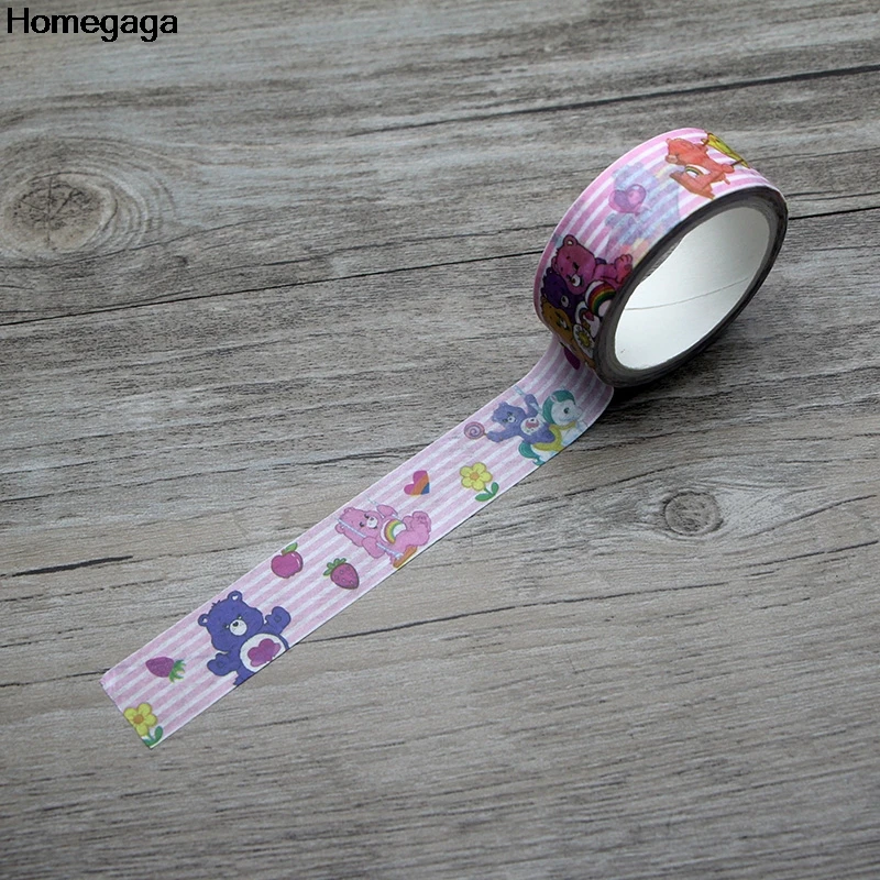 Homegaga Care Bears Мультфильм Дети Забавный васи diy Скрапбукинг клейкая бумага Маскировочная лента печатные узоры наклейки D1973