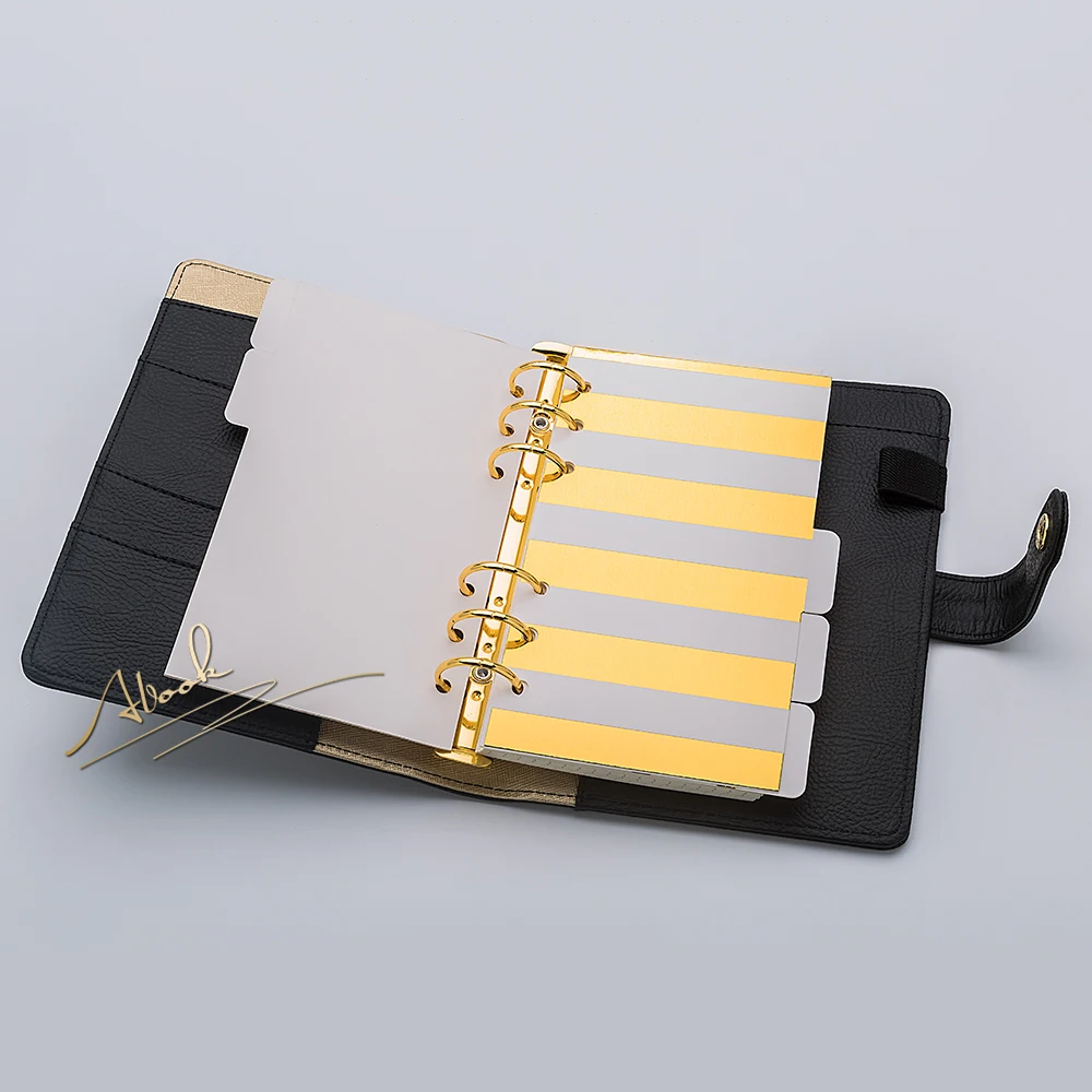 Органайзер для ноутбука Abook разделители 5 листов A6 gold 6 ring binder индексный