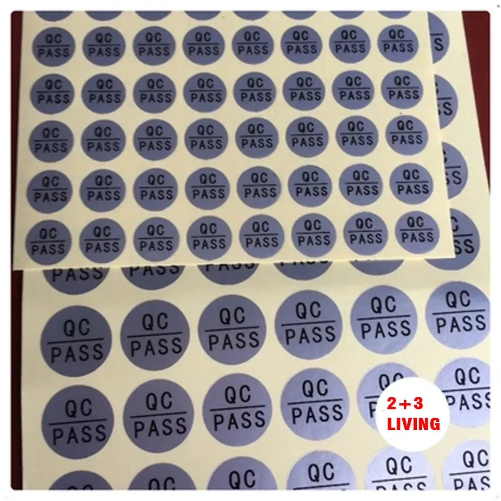 QC Adhesive Label Sticker Custom PASS Stickers 750pcs/lot Silver Color Round PET Warranty | Дом и сад