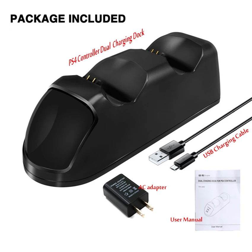Док станция USB для контроллеров PS4 док быстрой зарядки джойстиков двойная