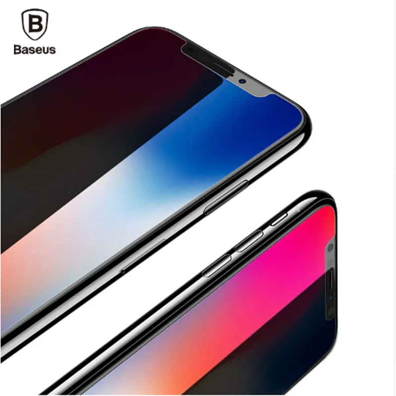 Защитное закаленное стекло Baseus 3D 0 23 мм для iPhone X с мягкими краями и полным