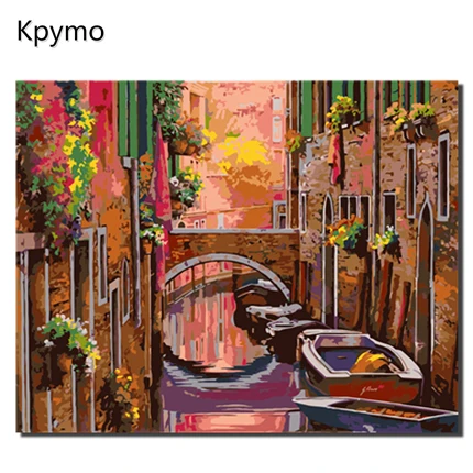 VA-0411 Kpymo DIY PBN Arcylic живопись по номерам зима на холсте в рамке настенные картины искусство для гостиной украшение дома VA-0461 - Цвет: VA-0411