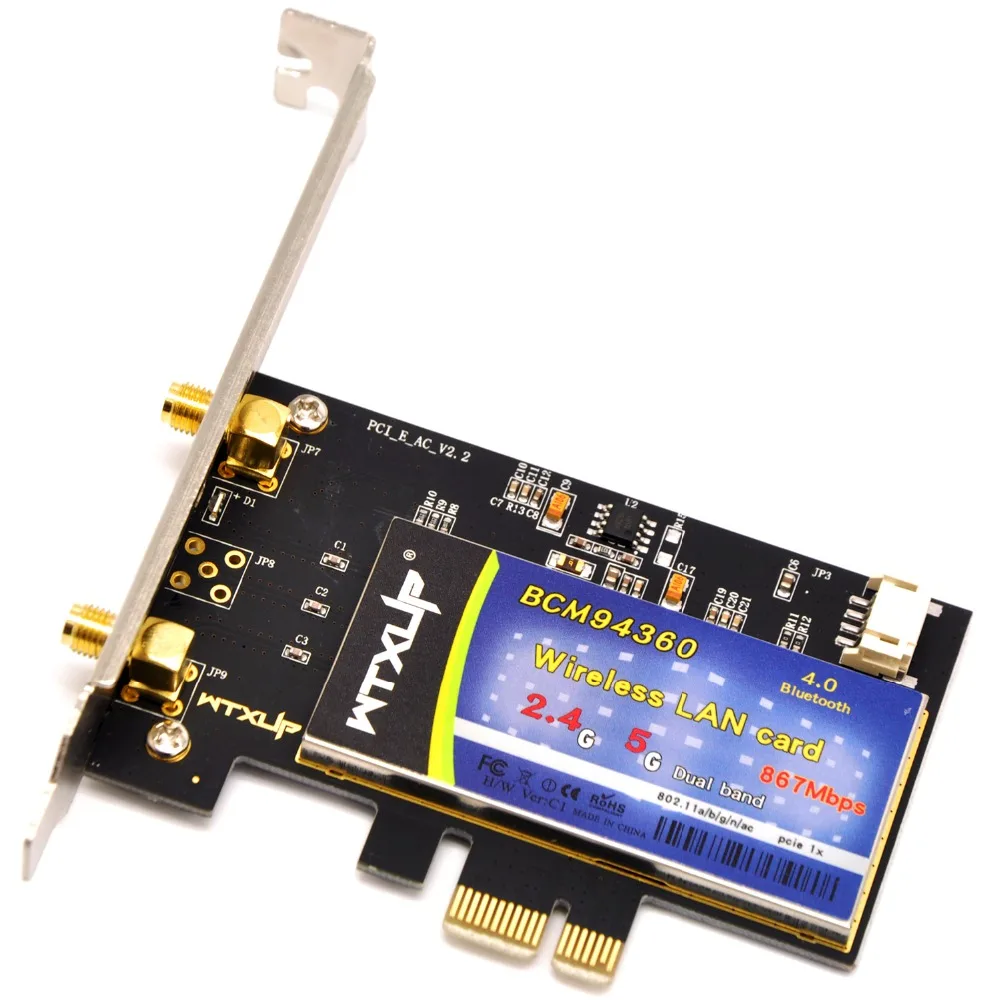 WTXUP для Broadcom bcm9360cs2 1200 Мбит/с 802.11ac настольная Беспроводная LAN карта PCI E WiFi адаптер +