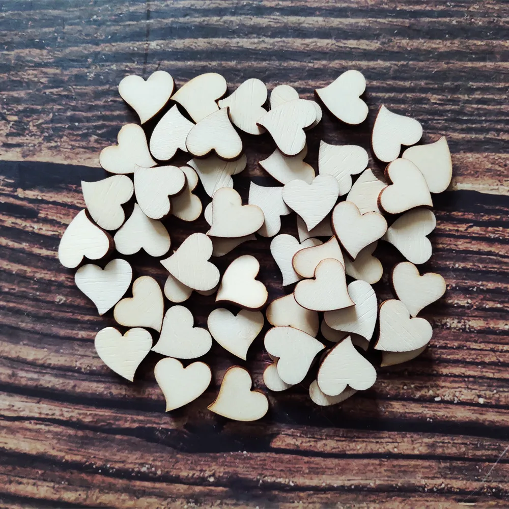 50 шт. декоративные деревянные мини сердца 1 5 см|confetti|confetti heart |