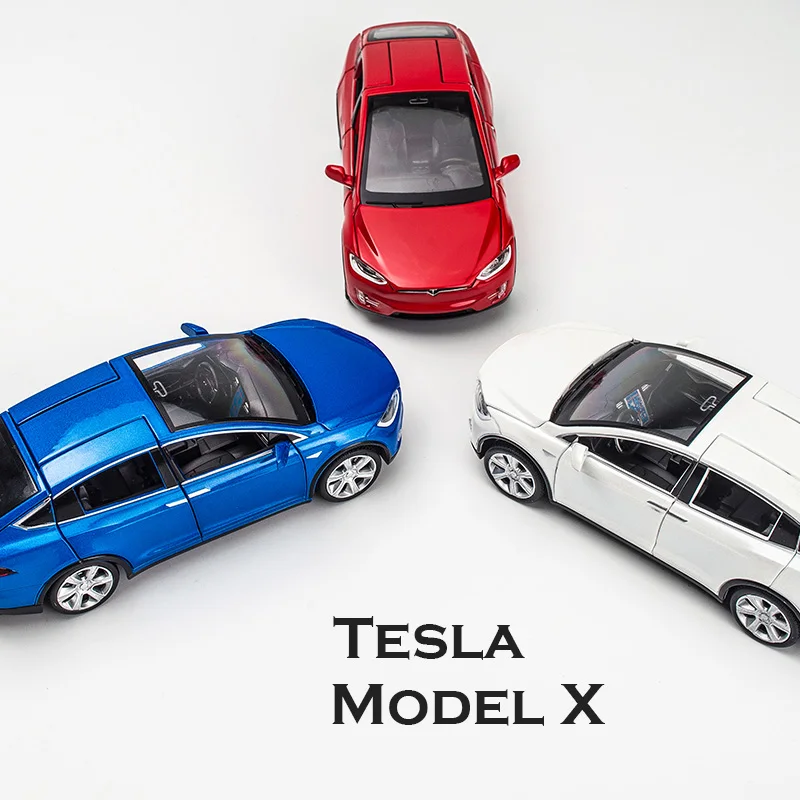 KIDAMI высокая имитация 1:32 Tesla модель X90 металлическая Acousto optic Игрушечная машина с 4