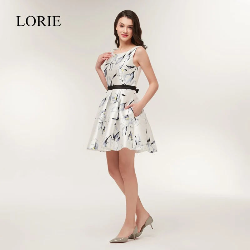 Лори Цветочные Короткие Выпускные платья 2018 девушки особых случаев белый