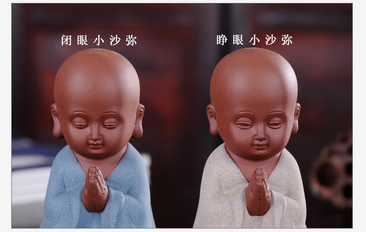 Marvellous # TOP ART OFFICE home Buddhism Buddha &quot CHAN DAO Little Monk sand-fired kiln porcelain pottery ceramic 2 Piece | Дом и сад