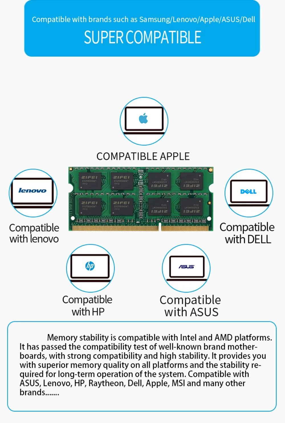 ZIFEI DDR3L 8 ГБ 4 ГБ 1600 1333 МГц 1,35 в ноутбук sdram so dimm оперативная память