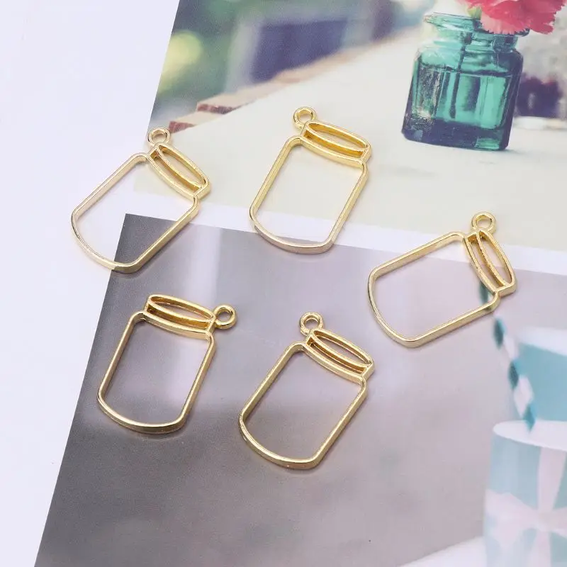 1 Набор/5 шт Плавающие бутылки металлическая рамка полый кулон оправы УФ Смола